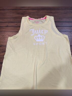 Juicy Couture Yellow Tank with Pink Logo Trim